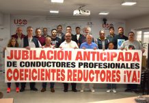 USO, SCAT y CNT ultiman la concentración por la jubilación anticipada de profesionales del transporte