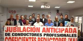 USO, SCAT y CNT ultiman la concentración por la jubilación anticipada de profesionales del transporte